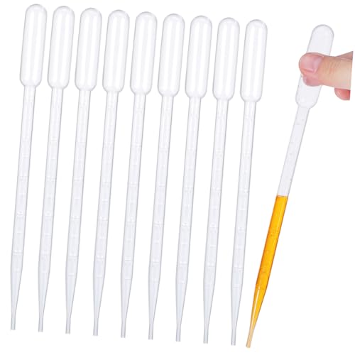 100pcs Plastic Dropper Pipettes Transfer Pipettes for Aquarium Feeding Graduated Dropping Read Scale Laboratory and Classroom Use