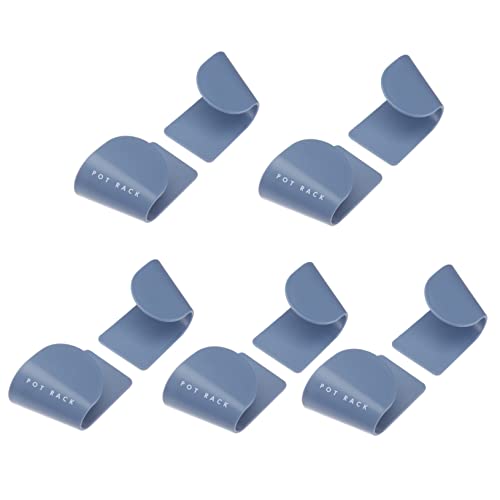 Ciieeo 5 Pair Abs Frosted Kitchen Lid Holder with Strong Adhesive Multifunctional Pot Lid Storage Rack and Stand for Pots Pans and Trays Seamless Stickers Lightweight Blue Organizer