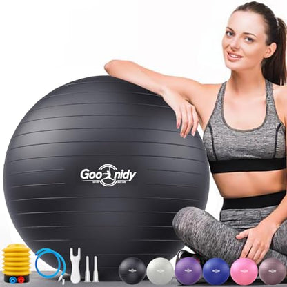Soft Exercise Ball, Yoga Pregnancy Ball Chair, Pilates Equipment with Pump - color: Black, size: S(15-18inch/38-45cm)