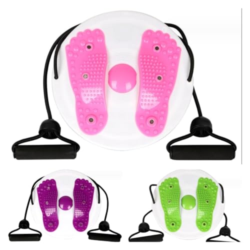 Waist Twisting Disc Unisex Waist Trainer Abdominal Exercise Foot Massage Plate Workout Home Gym Body Building Weight Loss Fitness Equipment - color: Glass Green