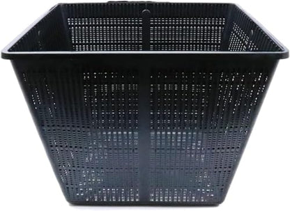 PondH2o 9" Wide by 6" Deep (23cm x 16cm), Square Black Plastic Mesh Pond Planting Containers, Aquatic Water Garden Plant or Flower Planters, Pots Baskets Aquaponics, Hydroponics | Value 2 Pack