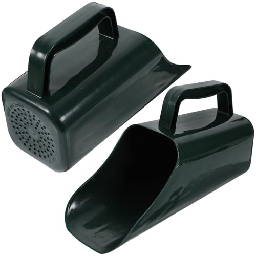 TEHAUX Fish Tank Sediment Cleaning Shovel Bucket Set, Plastic Aquarium Gravel Scooper with Handle, Water-Permeable Mud and Sand Removal Tool for Aquarium Soil Maintenance, 2 Pieces