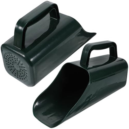TEHAUX Fish Tank Sediment Cleaning Shovel Bucket Set, Plastic Aquarium Gravel Scooper with Handle, Water-Permeable Mud and Sand Removal Tool for Aquarium Soil Maintenance, 2 Pieces