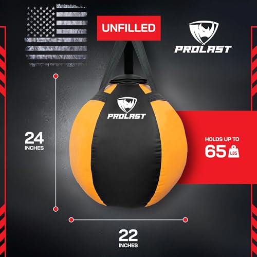 Wrecking Ball Heavy Punching Bag for Adults, Hook and Uppercut, Body Snatcher, Boxing, MMA, Muay Thai, 65 lbs - color: Yellow / Black, size: Unfilled