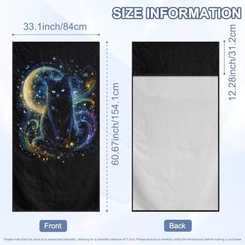 Black Cat Print Towel Car Seat Cover for Front Seats Multi-Purpose Sweat Towel with Storage Bag 60 x 33 Inch Car Seat Hoodie Towels Universal Fit Sedan Truck SUV Van - color: Black - Black Cat