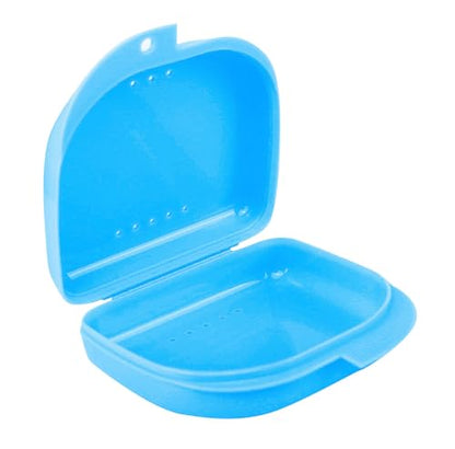 LA MIERE Retainer Case - 1 Pack- Odorless Mouth Guard Case - Ventilated, Durable & Hygienic Dentures & Aligners, Sky Blue - color: Sky Blue
