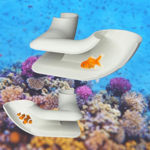 REEFSHAPE Aquarium Corner Tube Viewing Tunnel | Fish, Shrimp, Loaches Hideout for Aquariums | Unique Underground Tunnel | Made in USA (Corner Tube, White)