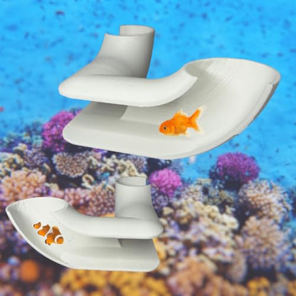 REEFSHAPE Aquarium Corner Tube Viewing Tunnel | Fish, Shrimp, Loaches Hideout for Aquariums | Unique Underground Tunnel | Made in USA (Corner Tube, White)
