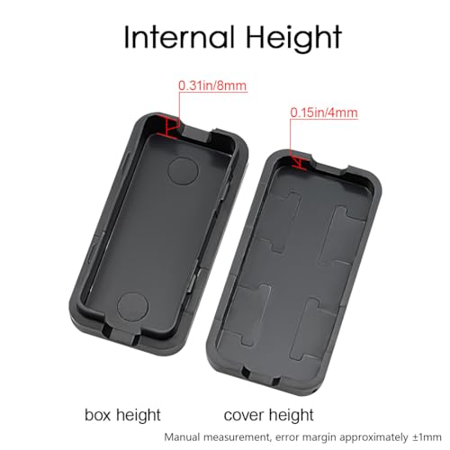 Project Box 10 Pieces ABS Plastic Electrical Project Case Small Junction Box for Electronics Black 1.6 x 0.8 x 0.4 inch (40 x 20 x 11 mm) - size: 1.6" x 0.8" x 0.4"(10pc)