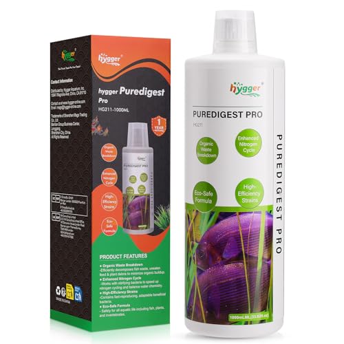 hygger Aquarium Water Bio-Clarifier, Reducing Fish Waste and Cleaning Organic Sludge, Natural Fish Tank Aquarium Leave-in Waste Management Solution for Freshwater and Saltwater Tanks, 1000 ML