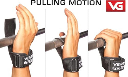 Versa Gripps® PRO Wrist Straps, Train Better - color: Blue Pacific/Black, size: Small: 6-1/8" to 7"