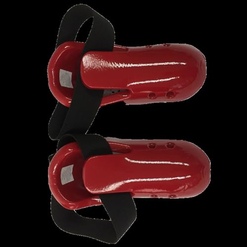 Taekwondo Foot Protector Karate Guard Martial Art Foam Shoes with Adjustable Strap for Sparring - color: Red M