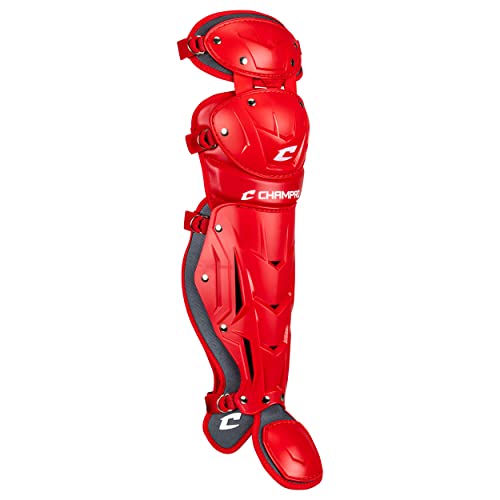 Champro Optimus Pro Catcher/Umpire Leg Guards - color: Scarlet, size: 14.5"