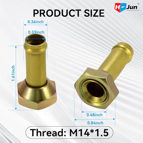 Transmission Cooler Oil Tube Connector Compatible with Ford Escape 2001-2007, Mazda Tribute 2001-2006, Mercury Mariner 2005-2007, V6 3.0L Only, 2pcs Radiator Cooling Line Fittings (Thread M14x1.5)