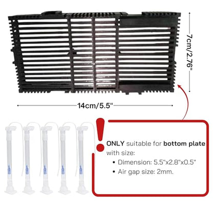5pcs Under Gravel Filter Aquarium Uplift Tube, Undergravel Bottom Filters for Fish Tanks Water Cleaner Small Board Air Clean System Freshwater Saltwater, Clear Tubing Accessory Kit