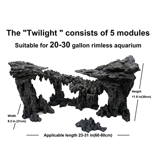 Fish Tank Decor Rocks.Aquarium Decoration Model.Easy and Quick Solution for Aquascaping.(Twilight) - style: Twilight