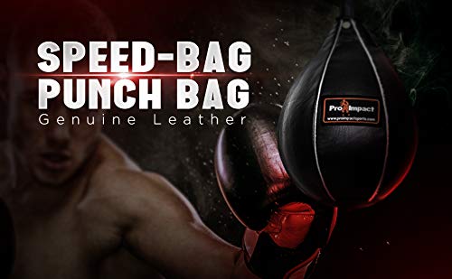 Leather Speed Bag – Rapid Rebound Pear-Shaped Punching Ball with Durable Latex Bladder for Boxing, MMA & Home Gym - color: Black, size: S - 6"x9"