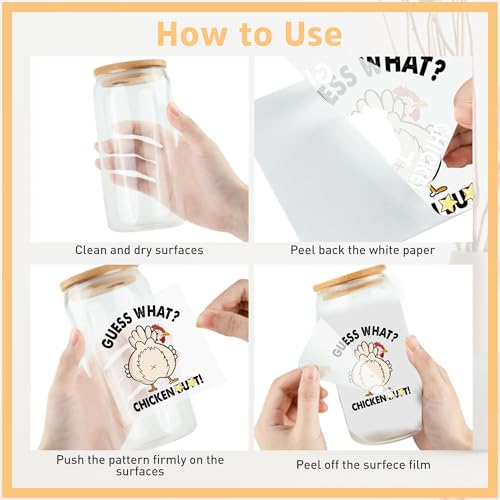 UV DTF Cup Wraps - 20 Sheet Funny Animal UV DTF Transfer Stickers, Fun Cup Wraps for Glass, Humorous Waterproof Decals, DIY Crafts for Self, Friends, Family