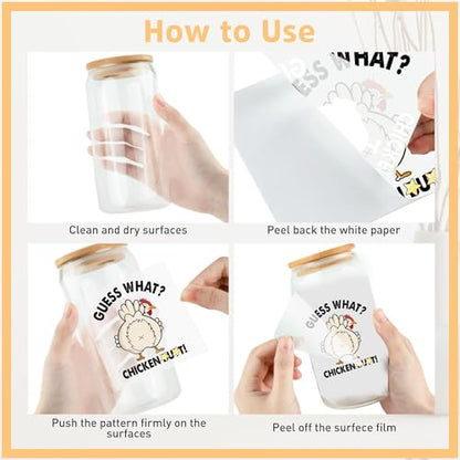 UV DTF Cup Wraps - 20 Sheet Funny Animal UV DTF Transfer Stickers, Fun Cup Wraps for Glass, Humorous Waterproof Decals, DIY Crafts for Self, Friends, Family