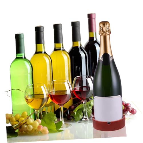 BESTYASH Non Slip Silicone Mat for Wine Bottles Reusable Glass Bottle Holder Slip Coaster for Beer Elegant Design for Home Bar and Party Food Grade Silicone Inner