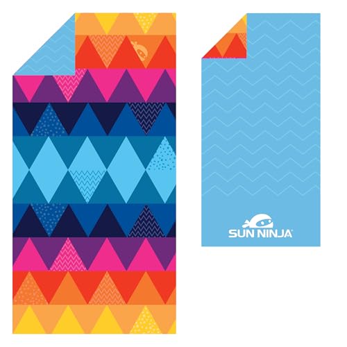 SUN NINJA Quick Dry Towel, Microfiber Beach Towel 63x32in, Triangle - color: Triangle