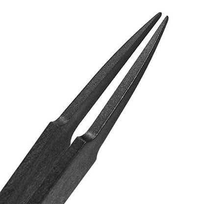 uxcell Plastic Anti-static Tweezers, Precision Point Tip for Jewelry Craft DIY Beauty Electronics Repair Tool Black
