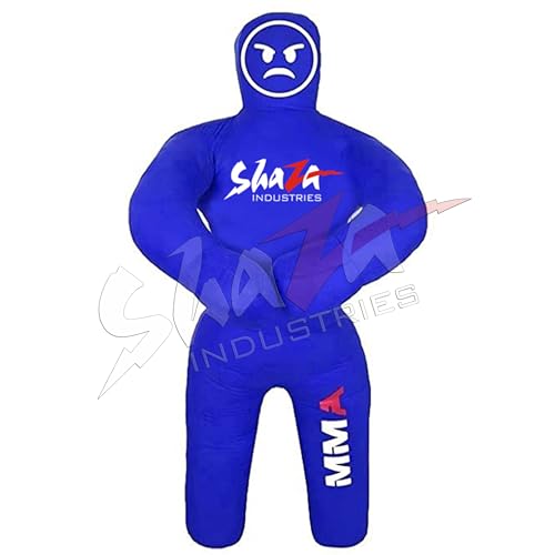 Shaza Grappling Kids Dummy for Fitness & Training, Pose, Strike & Throw Wrestling Dummy for 100cm. Punching Dummy for MMA, Jiu-Jitsu, Judo, Karate & Wrestling Practice & Sparring - color: Blue