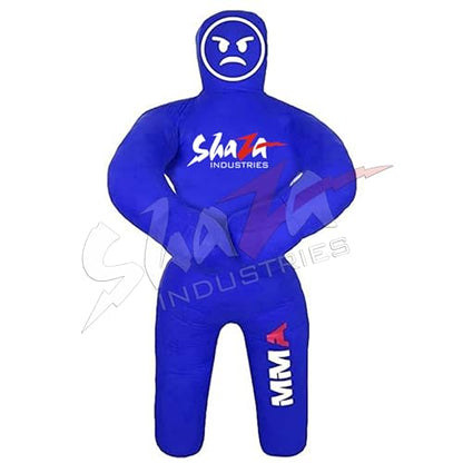 Shaza Grappling Kids Dummy for Fitness & Training, Pose, Strike & Throw Wrestling Dummy for 100cm. Punching Dummy for MMA, Jiu-Jitsu, Judo, Karate & Wrestling Practice & Sparring - color: Blue