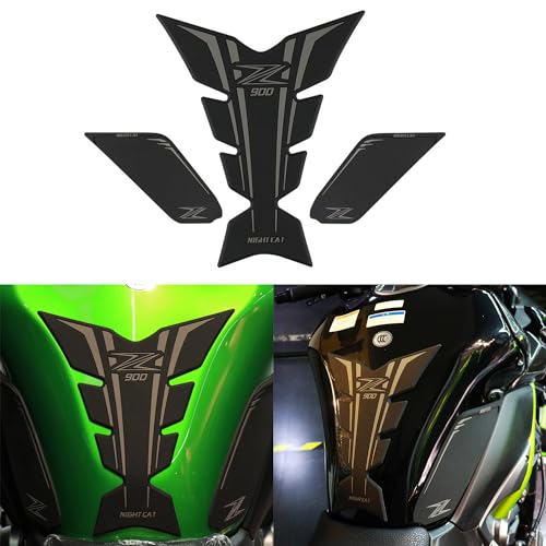 NIGHT CAT Motorcycle Gas Tank Protectors pad,Fuel Tank Protection Sticker,Compatible with Z900,Fuel Tank Side Traction mat,Anti-Slip(Z900 Black)
