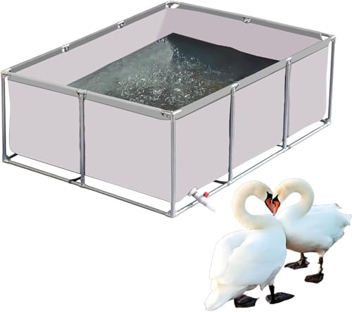 Large Outdoor Fish Holding Tank - Durable PVC Canvas, Steel Frame, Koi Pond & Turtle Aquarium, Easy Setup, Perfect for Garden & Backyard Use White 2×1×0.8m(6.5×3.3×2.6ft)