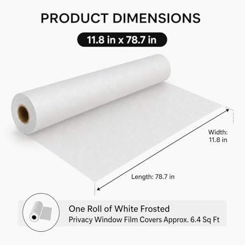 Window Darkening Film Static Cling Window Film Non Adhesive Frosted Glass Film Sun Blocking Room Privacy Window Tint for Home Office Bathroom - color: White