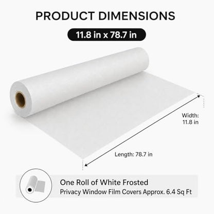 Window Darkening Film Static Cling Window Film Non Adhesive Frosted Glass Film Sun Blocking Room Privacy Window Tint for Home Office Bathroom - color: White