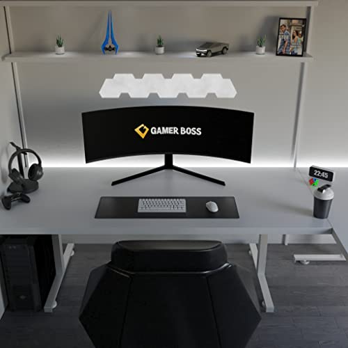 Gamer Boss - Gaming Mouse Pad - 36 x 12 Inches - 4mm Thick with Stitched Edges, Non-Slip Rubber Base, Premium Cloth Mousepad, Desk Mat for Laptop, Keyboard, Computer & PC (Extended, Black) - color: Black, size: 36" x 12"