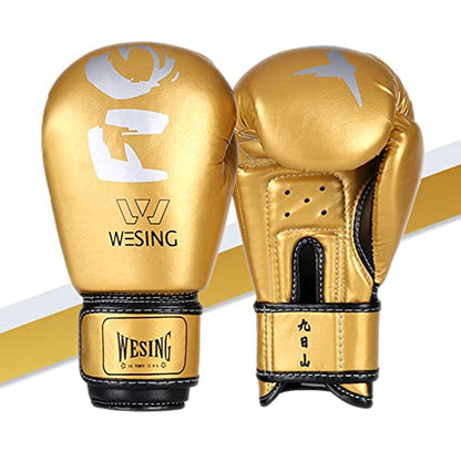 Wesing Kids Boxing Gloves for Boys and Girls, Youth Boxing Training Gloves, 6oz Kids Sparring Punching Gloves for Punching Bag, Kickboxing, Muay Thai - color: Gold