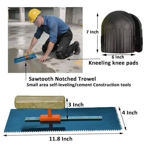 Self Leveling Concrete Tool Epoxy Floor Kit Spiked Roller for Bathroom Floors, Balconies, Toilets and Other Small Areas of The Ground Construction