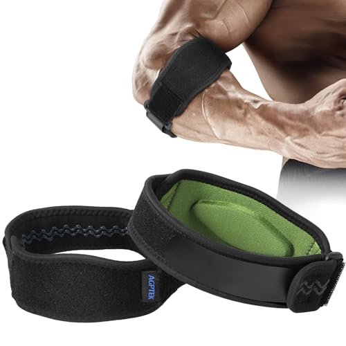 AGPTEK Elbow Brace for Tennis Golfers Elbow, Elbow Strap for Men & Women | Pain Relief, Targeted Support, Adjustable, Universal, Fit for Tendonitis Golf Tennis Weightlifting Sport Protect, 2 pcs - color: Green