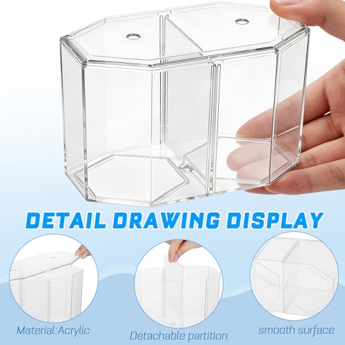 Alipis Octagonal Acrylic Betta Fish Breeding Box with Dual Compartments, High Transparency Isolation Hatchery Tank for Small Tropical Fish, Desktop Aquarium Separation Container