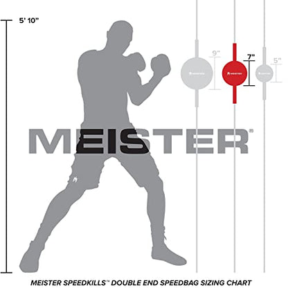 Meister SpeedKills Double-End Leather Speed Bag w/Bungees & Lightweight Latex Bladder - style: Small (5.0")