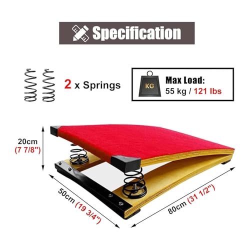 Children's Gymnastics Springboard, Vault Training Elastic Board, Children's Beginner Springboard, Steel Spring and Jumping Mat, Arc Jumping Bridge/Vault Equipment