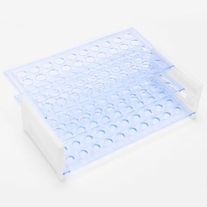 50-Place Test Tube Rack for 13mm O.D. Tubes, Sturdy Plastic Lab Organizer