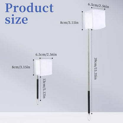 Aquarium Fish Net 3 Inch with Extendable Stainless Steel Handle Square Soft Fine Mesh Shrimp Net for Fish Tank, Stream, Pond