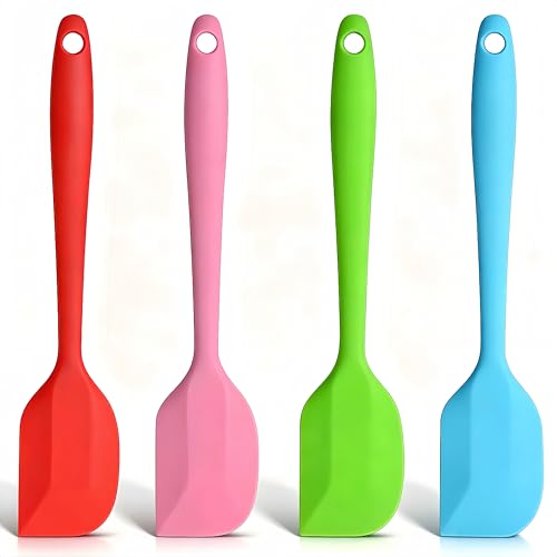 Silicone Spatula, 11 inch Large Rubber Spatulas Heat Resistant Non-Stick Flexible Kitchen Spatulas with Stainless Steel Core Scraper for Cooking, Baking, Mixing Tool (4-Piece)