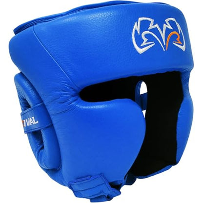 RIVAL Boxing RHG2 Hybrid Headgear - Ultra-Thin, Super-Sleek Design, Compact Training Style with Cheek Guards - color: Blue, size: X-Large