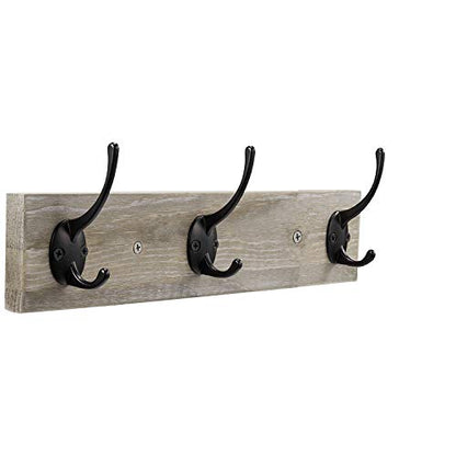 Wall Mounted Coat Rack, Wooden Entryway Vintage Rustic Coat Rack - size: Alloy 3-Hook