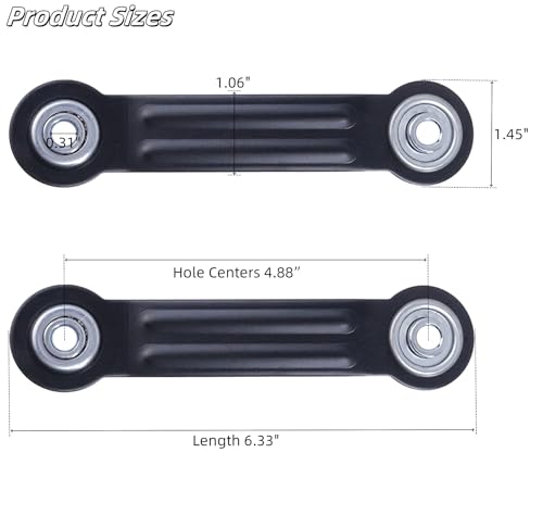 Glider Bearing Arm Bracket 6Pcs, 6.33 Inch Length & 4.88 Inch Hole Center, Hardware Rocker Replacement Parts for Patio Glider, Garden Bench, and Chair Repair - color: Black, size: L 6.33" x 4.88" Centers