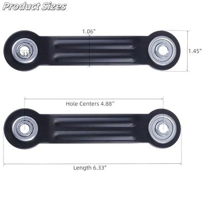 Glider Bearing Arm Bracket 6Pcs, 6.33 Inch Length & 4.88 Inch Hole Center, Hardware Rocker Replacement Parts for Patio Glider, Garden Bench, and Chair Repair - color: Black, size: L 6.33" x 4.88" Centers
