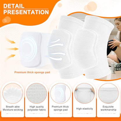 Volleyball Knee Pads for Girls Women Men Youth Kids Knees Protective - color: White, size: Small