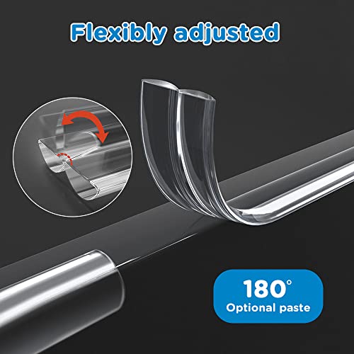 Baby Proofing, 0.6in Edge Protector Strip Clear, Thickened Silicone Soft Corner Protectors with Upgraded Pre-Taped Strong Adhesive, 6.6ft Edge Protectors for Sharp Corners of Cabinets, Tables, Drawers