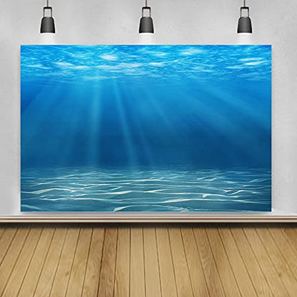 Underwater World Background 13x10ft Undersea World Sunlight Deep Sea Blue Water Sun Ray Backdrop Seabed Children Birthday Party Home Decoration Kid Boy Newborn Photo Studio Aquarium Background - size: 13x10ft