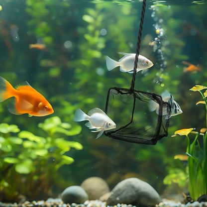 4in 5in 6in Aquarium Fish Net Green Fine Mesh Nylon Net Collection with 11" Long Handle Square Quick Catch Fish Net for Fish Tank - color: Black, size: 6PCS 4，5，6"